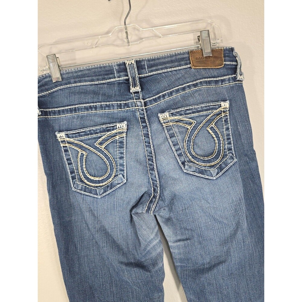Big Star Liv Skinny Jeans Sz 28 Medium Wash Low rise Y2K embellished pockets AB